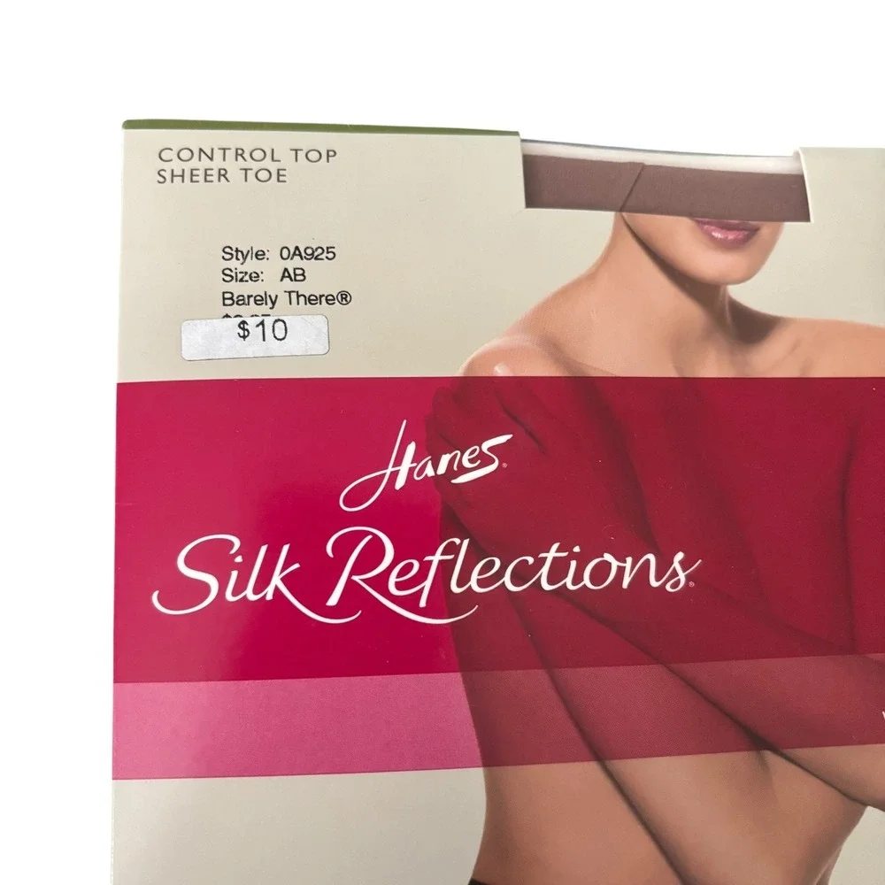 Hanes Silk Reflections Silky‎ Sheer Control Top Pantyhose Barely There Size AB